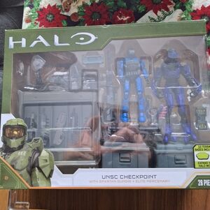 Halo UNSC Checkpoint with Blue Spartan Figures
